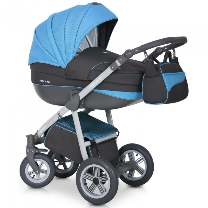 Детская универсальная коляска Riko Mondo Grey Line 3 в 1 - adriatic